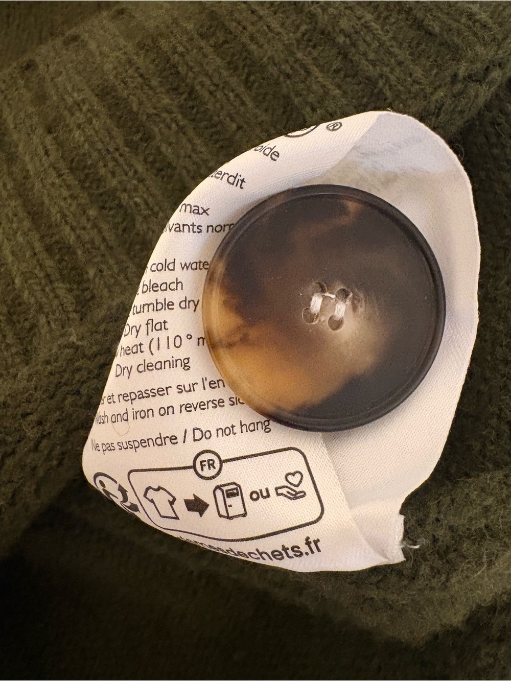 Sezane Jady Cardigan 100% Yak Wool Perfect Green XXL - Picture 12 of 12